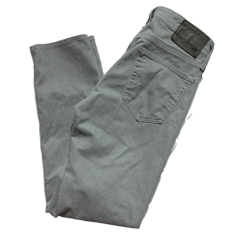 AG Adriano Goldschmied The Tellis Modern Slim Herringbone Pants Mens 30x34 Gray